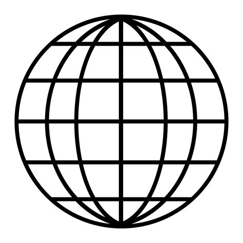 World Globe Map Outline Transparent Background