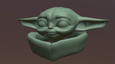 Mandalorian Baby Yoda Head Download Free 3d Model By Wayneartist