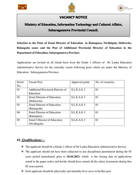 Additional Provincial Director Of Education Zonal Director Of Education Ministry Of Education