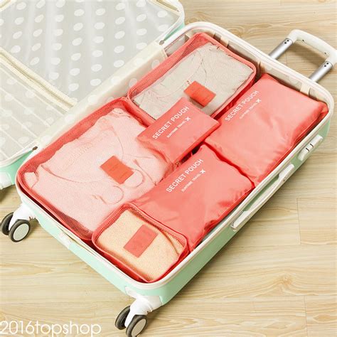 6pcs Waterproof Travel Clothes Storage Bags Luggage Organizer Pouch