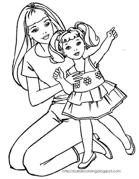 Barbie Coloring Pages Coloring Pages Of Barbie With Kelly