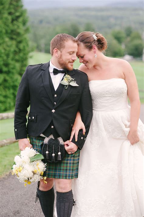 Traditional Irish Bride And Groom At Lake Placid Wedding