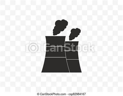 Cooling Tower Nuclear Plant Icon Vector Illustration Flat Design