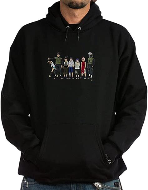 Anime Characters Mens Hooded Sweatshirt Black Uk Clothing