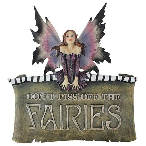 Edgy Gothic Fairy Wall Plaque Dont Piss Off The Fairies Sweet With