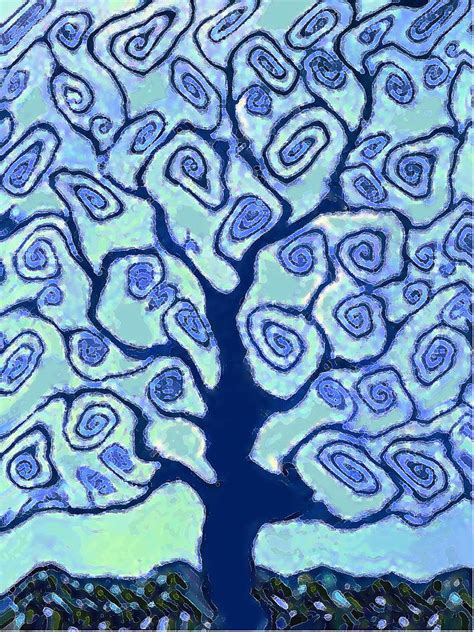 Blue Tree Painting By Vicky Brago Mitchell