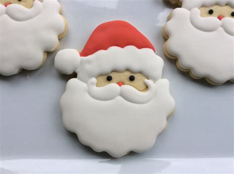 Santa Claus Decorated Cookies 425 Inch 6 Cookies Perfect Etsy