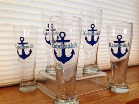 personalized drinking glasses nautical mugs etsy