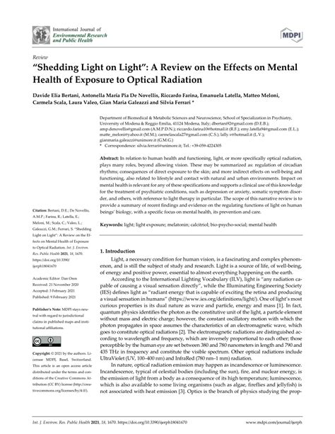 Pdf “shedding Light On Light” A Review On The Effects On Mental