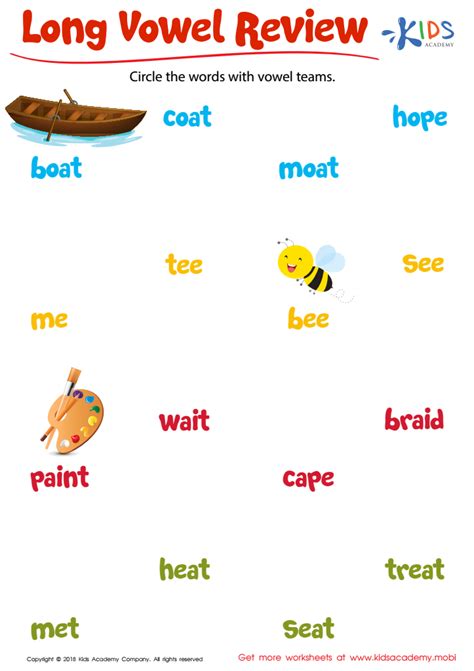 2nd Grade Vowels Worksheets