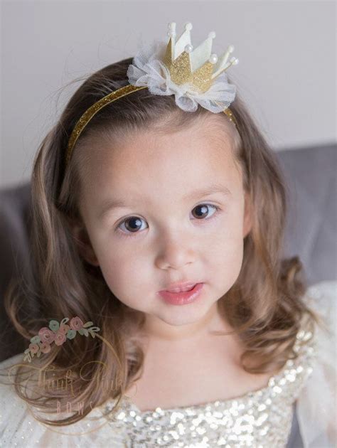 Cute Newborn Baby Girls Toddler Kids Big Gold Stretch Crown Headband