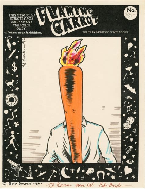bob burden flaming carrot color convention sketch in kevin koch s bob burden comic art gallery room