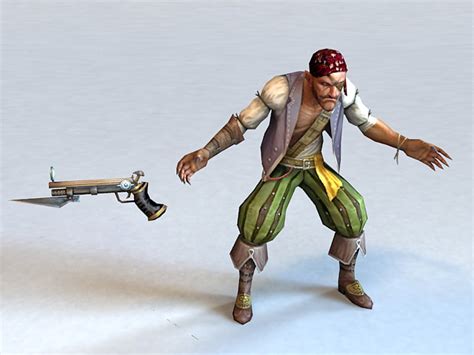 One Eyed Pirate 3d Model 3ds Max Files Free Download Modeling 37759