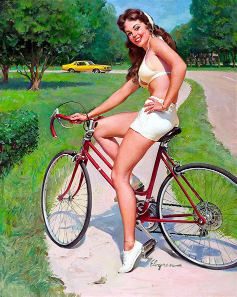 olde time mercantile bike ride pin up girl elvgren art print 8 in x 10 in