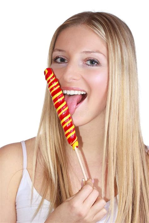 Girl Licking Lolipop Stock Image Image Of Glamour Lolly 13897491