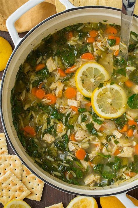 Lemon Chicken and Spinach Orzo Soup | Cooking Classy ...