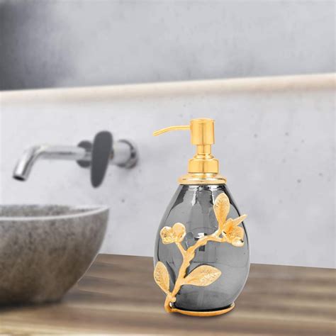 Decozen The Milli Collection Glass Soap Dispenser In Black Luster