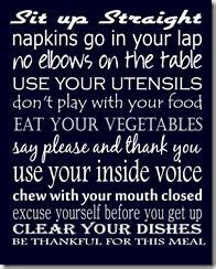 A plate's temperature will be appropriate for the food they contain. Dining Room Rules Navy-printable seen this at meijer but ...