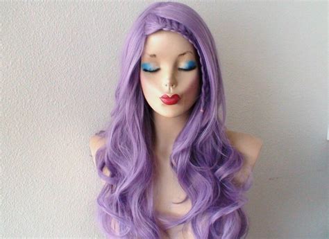 Lavender Wig Pastel Light Purple Long Curly Hair Synthetic Etsy