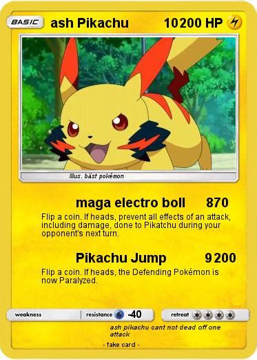 Pokémon Ash Pikachu 10 1 1 Maga Electro Boll 8 My Pokemon Card