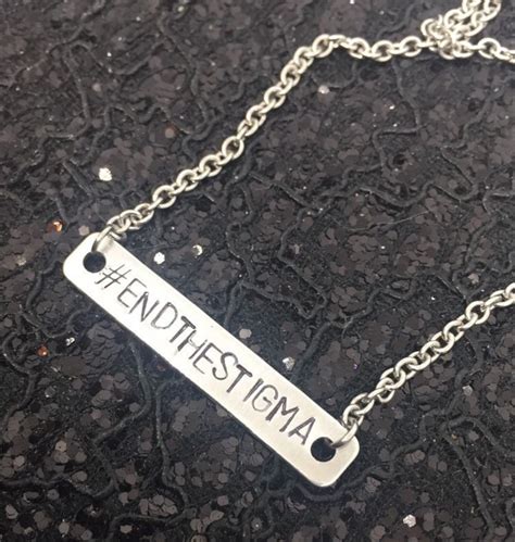 Mental Health Awareness Necklace End The Stigma Hand Stamped Metal