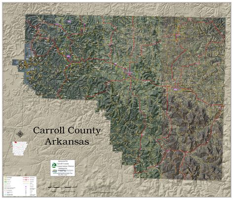 Carroll County Arkansas 2022 Aerial Wall Map Mapping Solutions