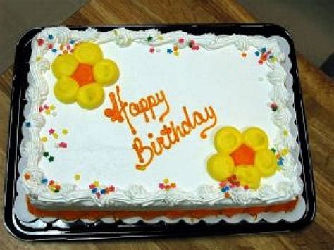 The area of a square or rectangular pan is calculated by multiplying one side times the other side. Birthday cake rectangular with flowers and stars Photo ...