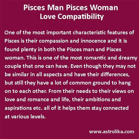 I am a cancer woman, married to an aquarius man. Pisces Man and Pisces Woman Love Relationships ...