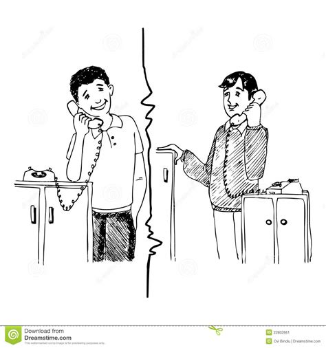 Two Friends Calling Each Other Stock Illustration