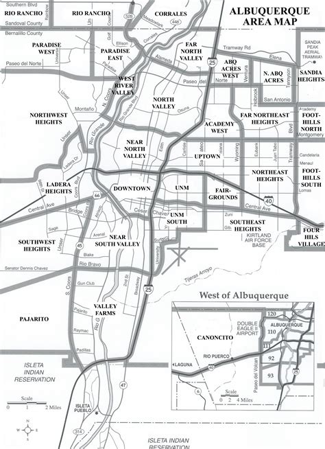 Map Of The Albuquerque Area