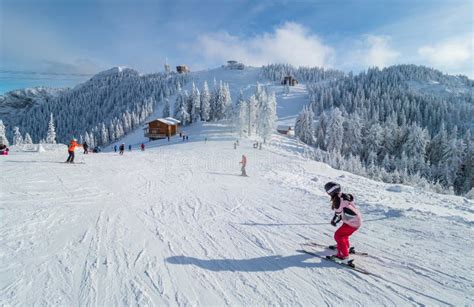 People Practicing Ski In Poiana Brasov Romania Stock Image Image Of