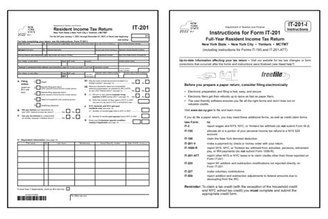 New York Tax Forms 2022 Printable State Ny Form It 201 And Ny Form It