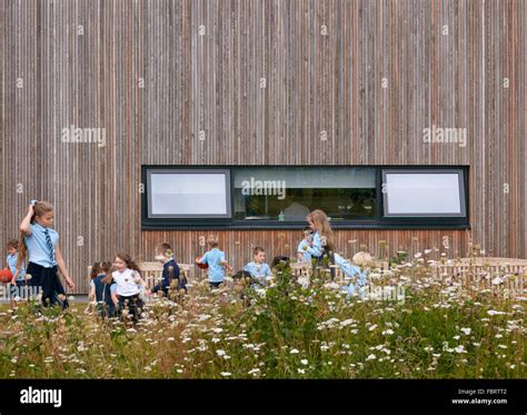 Schoolchildren At Play In Front Of Larch Clad Facade Lairdsland