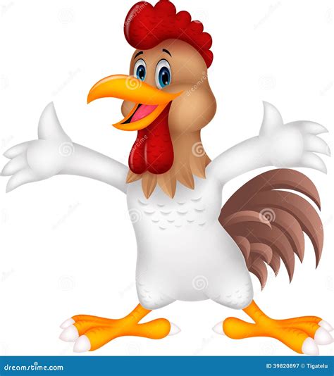 Cute Rooster Cartoon Presenting Stock Vector Image 39820897