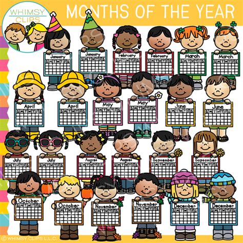 Months Of The Year Clip Art By Whimsy Clips E85