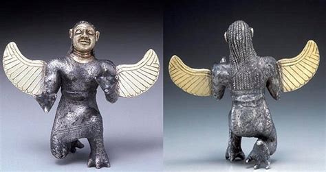 Unusual Ancient Winged Half Human And Half Animal Divine Creature With