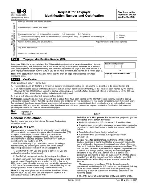 Downloadable W 9 Forms Printable W9 In 2020  Passport inside Free