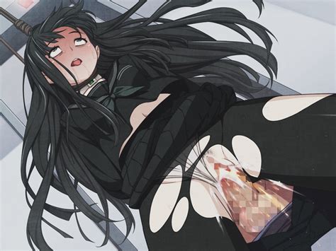 Rule 34 Asphyxiation Black Hair Bondage Byakuya Rinne Censored Choker