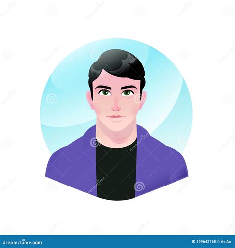 Illustration Of A Young Handsome Man Vector Cartoon Handsome