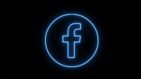 Facebook Neon Animated Icon Glowing Neon Line Social Media 4k Motion