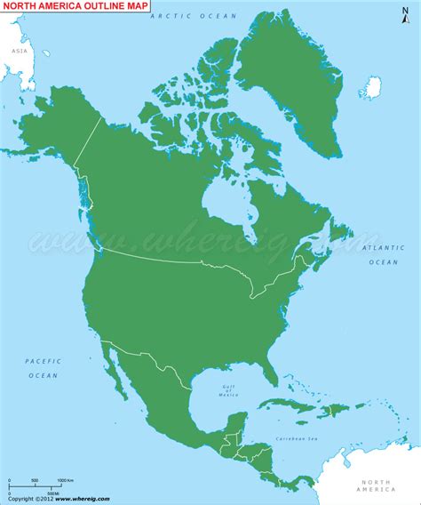 North America Outline Map North America Blank Map Free Download Here