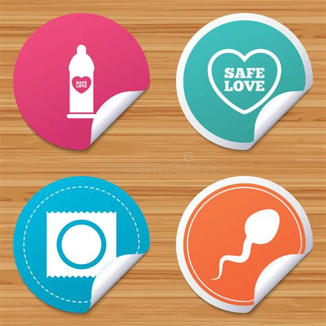 safe sex love icons condom in package symbols stock vector illustration of protection