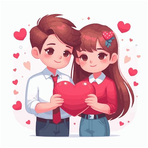 premium vector romantic couple lovers holding heart vector for valentine