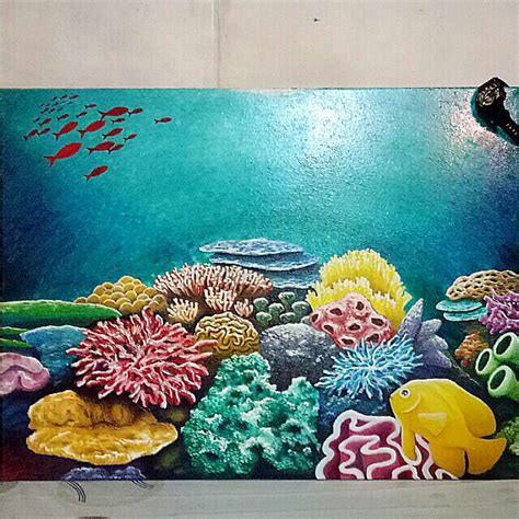 Coral Reef Painting Easy Original Acrylic Painting Abstract Painting