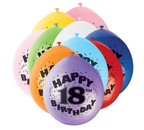 Age 18th Happy Birthday Party Balloons 10 Pack