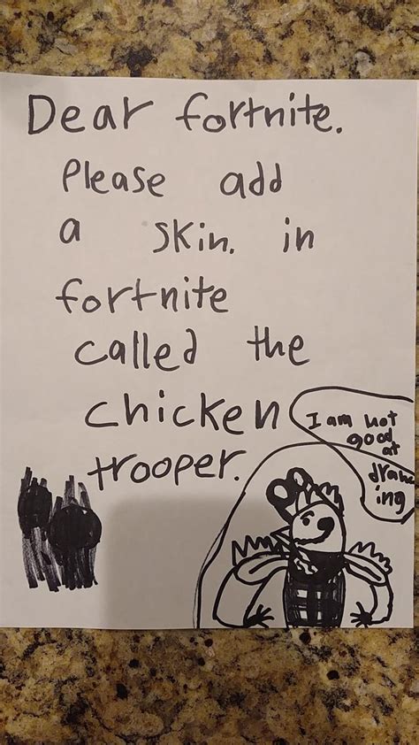 Kids Chicken Trooper Doodle Gets Turned Into A Fortnite