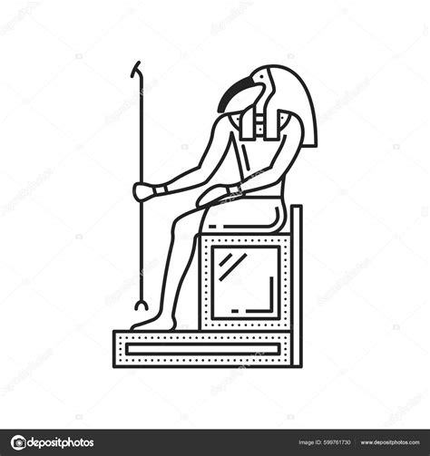 egypt god thoth ancient egyptian religion mythology deity vector line stock vector by