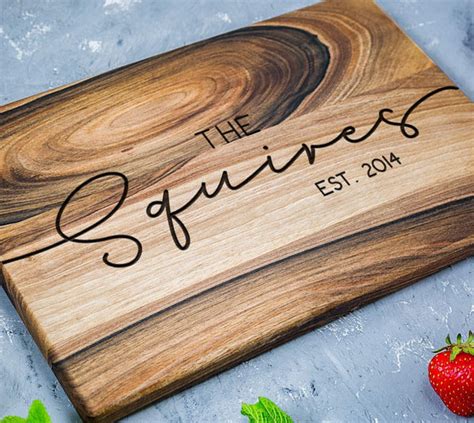 Custom Engraved Cutting Board Engraving Available On Cherry Or Walnut