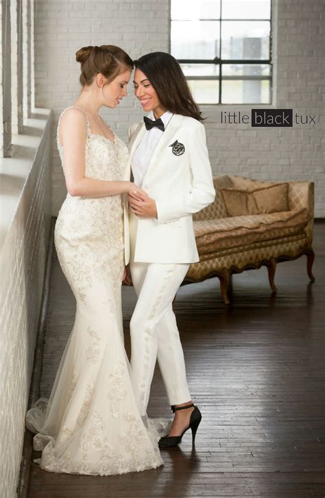 White Tuxedo Dress Wedding Marisa Lehmann