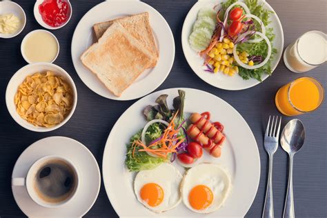 From wikipedia, the free encyclopedia. Breakfast table with fried eggs, vegetable salad, milk ...